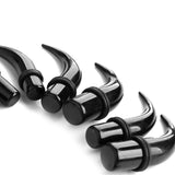 Maxbell 11 Pairs Curved Acrylic Ear Expander Stretcher Taper Stretching Plugs 1.6mm-14mm Black