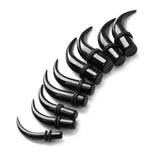 Maxbell 11 Pairs Curved Acrylic Ear Expander Stretcher Taper Stretching Plugs 1.6mm-14mm Black