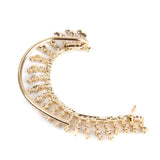 Maxbell 1PC Rock Punk Clear Rhinestone Decor Ear Cuff Wrap Earring for Left Ear