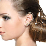 Maxbell 1PC Rock Punk Clear Rhinestone Decor Ear Cuff Wrap Earring for Left Ear