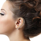 Maxbell 1PC Rock Punk Clear Rhinestone Decor Ear Cuff Wrap Earring for Left Ear