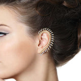 Maxbell 1PC Rock Punk Clear Rhinestone Decor Ear Cuff Wrap Earring for Left Ear