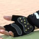 Maxbell 1 Pair Inline Skates Roller Skating Cycling Half Finger Gloves Protective Gear - Black Size M