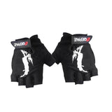 Maxbell 1 Pair Inline Skates Roller Skating Cycling Half Finger Gloves Protective Gear - Black Size M