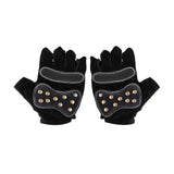 Maxbell 1 Pair Inline Skates Roller Skating Cycling Half Finger Gloves Protective Gear - Black Size M