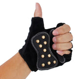 Maxbell 1 Pair Inline Skates Roller Skating Cycling Half Finger Gloves Protective Gear - Black Size M