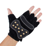 Maxbell 1 Pair Inline Skates Roller Skating Cycling Half Finger Gloves Protective Gear - Black Size M