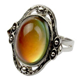 Maxbell 1 Set 2-Style Vintage Oval Colour Changing Emotion Feeling Mood Band Finger Ring