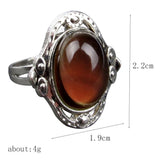 Maxbell 1 Set 2-Style Vintage Oval Colour Changing Emotion Feeling Mood Band Finger Ring