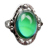 Maxbell 1 Set 2-Style Vintage Oval Colour Changing Emotion Feeling Mood Band Finger Ring