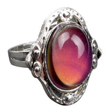 Maxbell 1 Set 2-Style Vintage Oval Colour Changing Emotion Feeling Mood Band Finger Ring