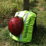 Maxbell 25-40L Backpack Rucksack Bag Dust Rain Cover w/ Helmet Mesh Fluorescent Green