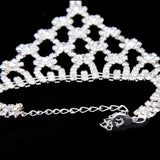 Maxbell 2xCrystal Flower Chain Ring Hand Harness Bracelet Bridal Jewelry Wedding Party