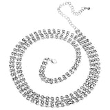 Maxbell Sexy 2 Rows Crystal Rhinestone Belt Body Belly Waist Chain Bikini Beach