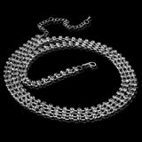 Maxbell Sexy 2 Rows Crystal Rhinestone Belt Body Belly Waist Chain Bikini Beach