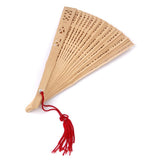 Maxbell 2x Vintage Wood Hollow Out Carved Hand Fan Foldable Fan Folding Pocket Fan