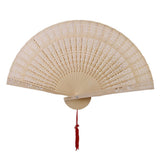 Maxbell 2x Vintage Wood Hollow Out Carved Hand Fan Foldable Fan Folding Pocket Fan