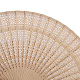 Maxbell 2x Vintage Wood Hollow Out Carved Hand Fan Foldable Fan Folding Pocket Fan