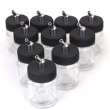 Maxbell 20pcs Mixed 22cc Glass Airbrush Bottle Pigment Jars Siphon Suction Feed Lid