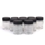Maxbell 20pcs Mixed 22cc Glass Airbrush Bottle Pigment Jars Siphon Suction Feed Lid