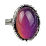 Maxbell 1 Set 2-Style Vintage Oval Colour Changing Emotion Feeling Mood Band Finger Ring
