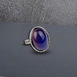 Maxbell 1 Set 2-Style Vintage Oval Colour Changing Emotion Feeling Mood Band Finger Ring