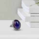 Maxbell 1 Set 2-Style Vintage Oval Colour Changing Emotion Feeling Mood Band Finger Ring