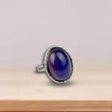 Maxbell 1 Set 2-Style Vintage Oval Colour Changing Emotion Feeling Mood Band Finger Ring