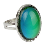 Maxbell 1 Set 2-Style Vintage Oval Colour Changing Emotion Feeling Mood Band Finger Ring