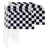 Maxbell Black & White Chequered Car Racing Banner Hand Waving Flag 12Pcs