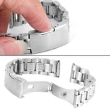 Set Of 5PCS Stainless Steel Metal Straight End Watch Band Strap With Spring Bars 16mm Silver