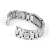 Set Of 5PCS Stainless Steel Metal Straight End Watch Band Strap With Spring Bars 16mm Silver