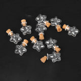 Maxbell 20 Mini Cork Glass Bottle Vials Jars Craft Charm Empty Wishing Bottle Star Heart