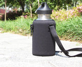 Maxbell Maxbell 2L Stainless Steel Sports Drink Water Bottle with Snap Hook + Black Soft Protector Cover Bag