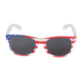 Maxbell MagiDeal USA US American Flag Sunglasses White Frame Grey Lens Glasses