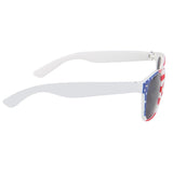 Maxbell MagiDeal USA US American Flag Sunglasses White Frame Grey Lens Glasses