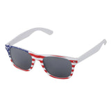 Maxbell MagiDeal USA US American Flag Sunglasses White Frame Grey Lens Glasses