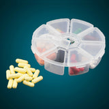 Maxbell Fixed Round Compartment Plastic Storage Box Jewelry Nail Container 8 Slots