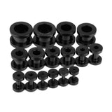Maxbell Stainless Steel Ear Plug Expander Flesh Tunnel Stretcher Kit 16PCS Black