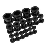 Maxbell Stainless Steel Ear Plug Expander Flesh Tunnel Stretcher Kit 16PCS Black