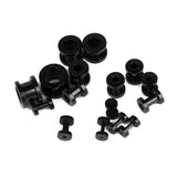 Maxbell Stainless Steel Ear Plug Expander Flesh Tunnel Stretcher Kit 16PCS Black