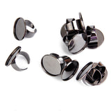 Maxbell 20 Pieces Adjustable Brass DIY Blank Ring Bezel Base for 25mm Cabochon