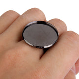 Maxbell 20 Pieces Adjustable Brass DIY Blank Ring Bezel Base for 25mm Cabochon