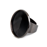 Maxbell 20 Pieces Adjustable Brass DIY Blank Ring Bezel Base for 25mm Cabochon