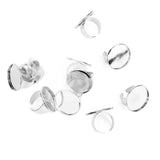 Maxbell 20 Pieces Adjustable Brass DIY Blank Ring Bezel Base for 25mm Cabochon