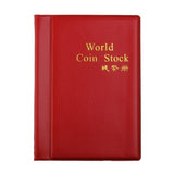 Maxbell Mini Penny Money Pocket Storage Coin Album Book 120 Holders Collection Red
