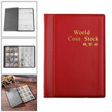 Maxbell Mini Penny Money Pocket Storage Coin Album Book 120 Holders Collection Red