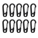Maxbell 10Pcs Black Alloy Keychain Snap Buckle Carabiner Camping Hiking Spring Hooks - Aladdin Shoppers