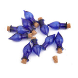Maxbell Maxbell 10pc Mini Glass Cork Bottle Tear Drops Jars Vials DIY Wishing Bottles Blue