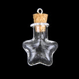 Maxbell 20pcs Tiny Star & Tear Drop Shape Cork Glass Bottle Vial DIY Necklace Pendants